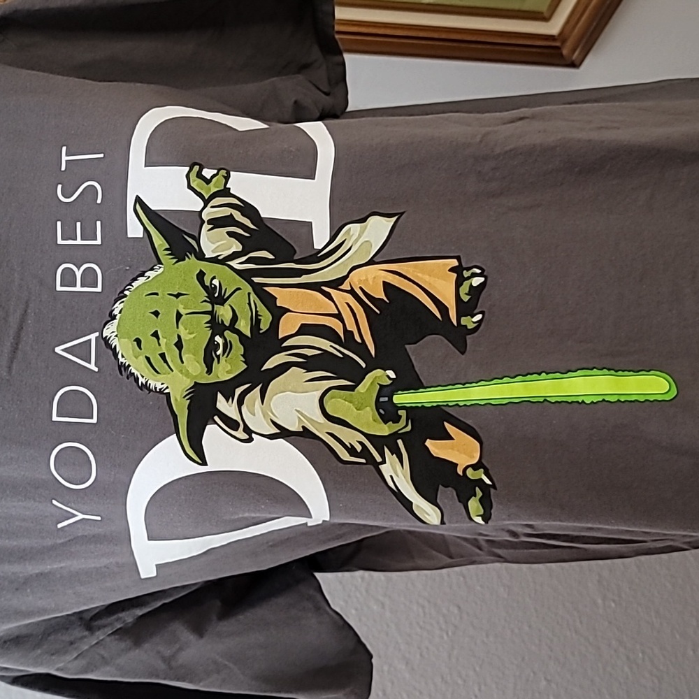 Star Wars Yoda Best Dad grey tee shirt size large - Picture 1 of 8